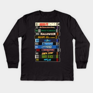 John Carpenter VHS Movies Stack Kids Long Sleeve T-Shirt